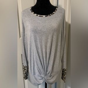 Daytrip Knotted Top with Cheetah Print